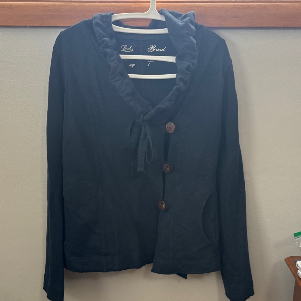 Lucky Brand Black Women's Blazer with Button Accents